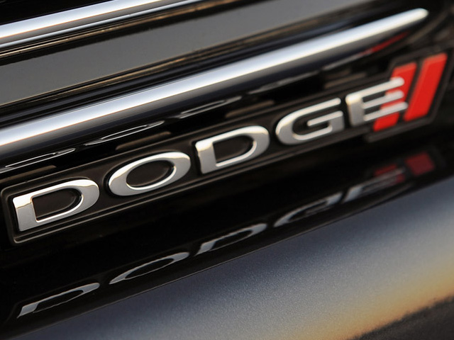 close-up photo of the car brand, Dodge